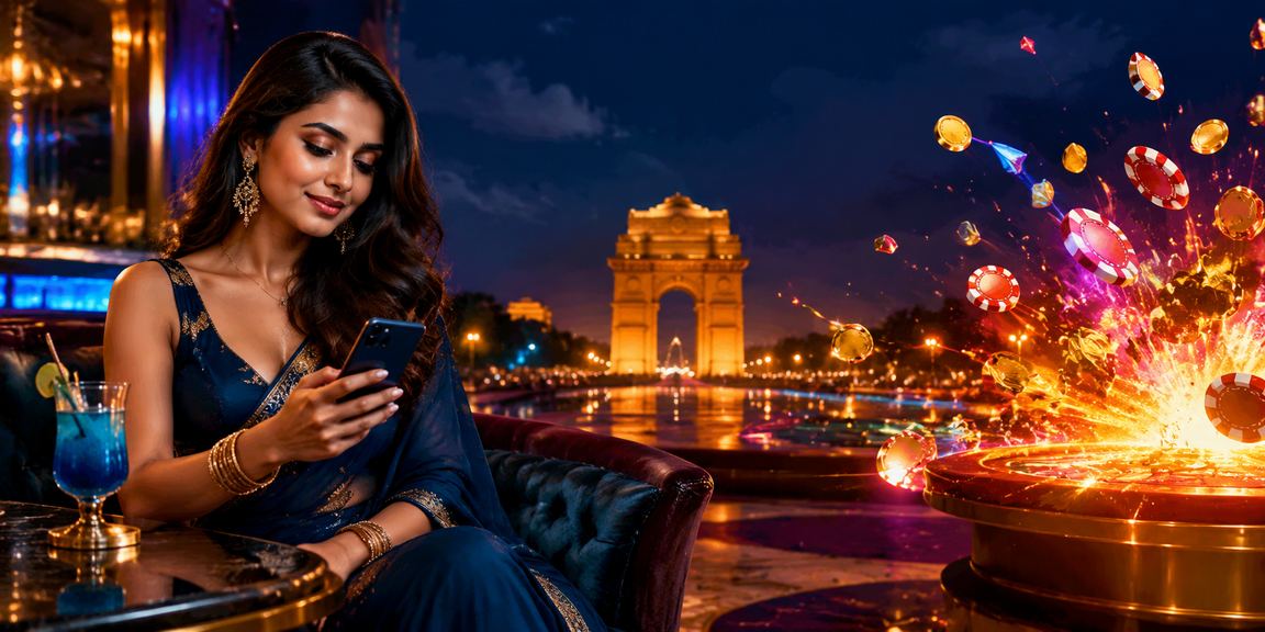 Mobile payments in Delhi with India Gate in background